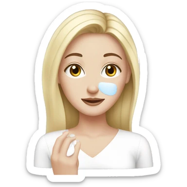 White girl doing skincare  sticker