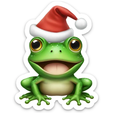 Christmas frog sticker