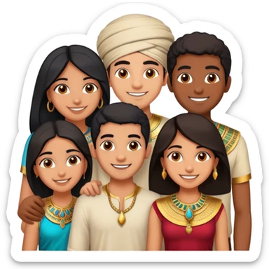 5 best friends, 1 Egyptian man, 1 indian girl 1 persian girl 1 moroccan boy 1 black boy sticker