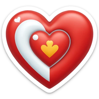Crea un emoji de corazon que una mitad sea celeste y la otra blanca y en la unión de los colores que este difuminado sticker