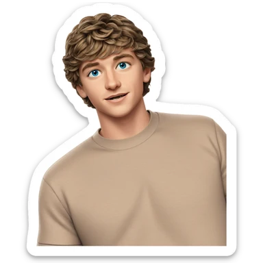 smiling boy with blue eyes sticker