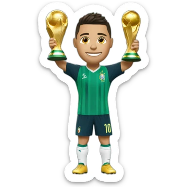 Ronaldo qui gagne la coupe du monde sticker