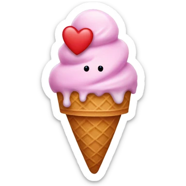 Heart shaped ice cream sticker