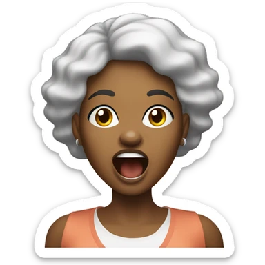 African American woman shouting let's go (in speech bubble) sticker