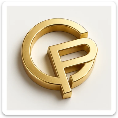 gold emblem with GP, modern and minimal, in gold objects style sticker