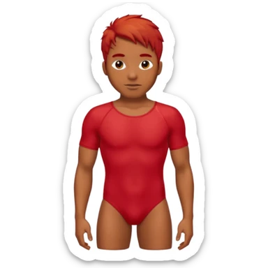 black man in bathing suits with red hair sticker