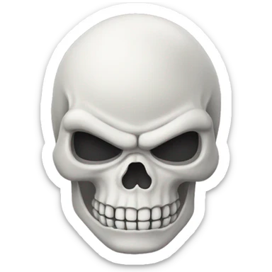 white skull head as donatello sticker
