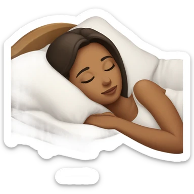 Brunette sleeping with long lashes in a bed sticker