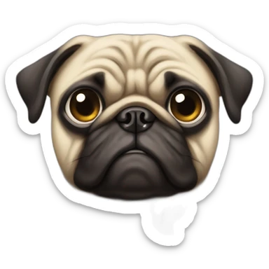 pug with a pissed off face sticker