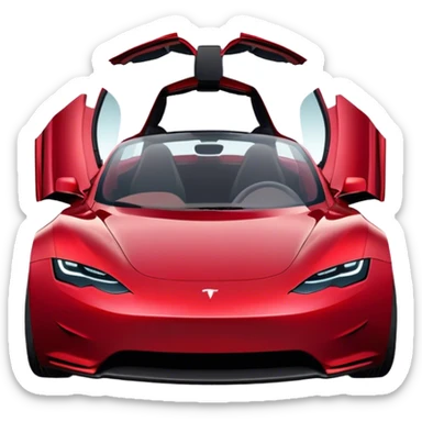 Tesla Roadster - Tesla (Model Year: 2020) (Iconic colour: Dark Red) sticker