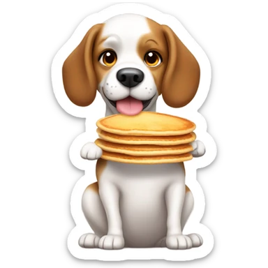 Dog with pancake  sticker