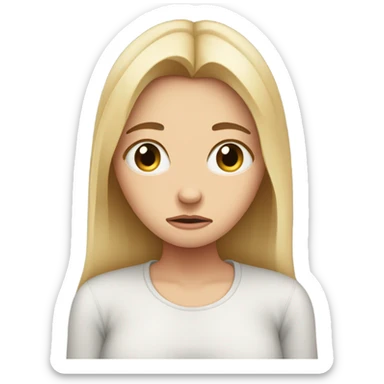  White girl ashamed of herself of hiding face in hands sticker