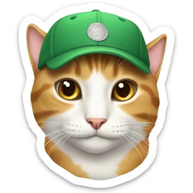 Cat with cap sticker