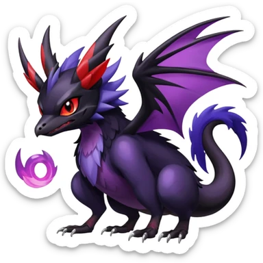 Shiny Dark Nargacuga-Noibat-Noivern-Hybrid (Full body) sticker