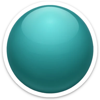 glossy teal sphere, blue-green balance sticker