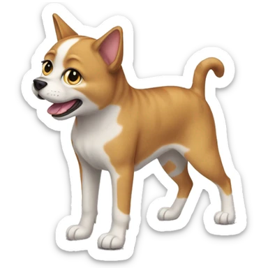 half cat half dog full body sticker
