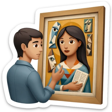 gernika picasso with an art guide sticker