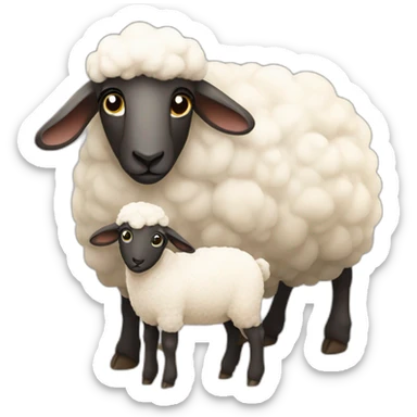 Sheep with his baby sticker