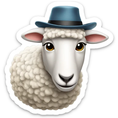 Sheep with hat sticker