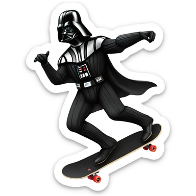 darth vader doing a kickflip sticker