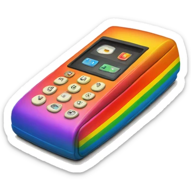 rainbow flip phone vintage sticker
