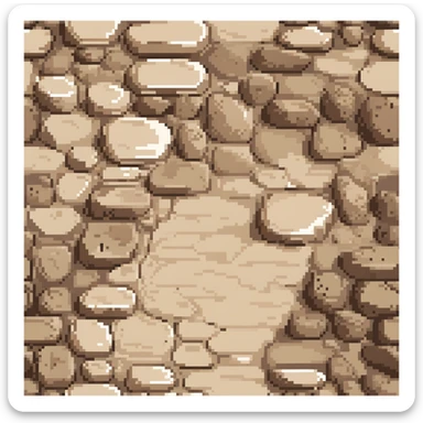 round tan desert rock, smooth surface, warm tan color sticker