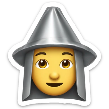 pointy tinfoil hat with chin straps sticker
