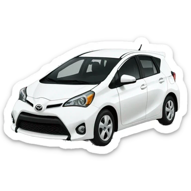 White toyota aqua  sticker