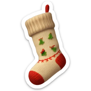 Beige knit Christmas sock sticker