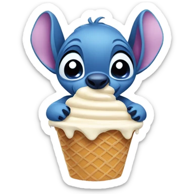 Stitch eating ice-cream sticker