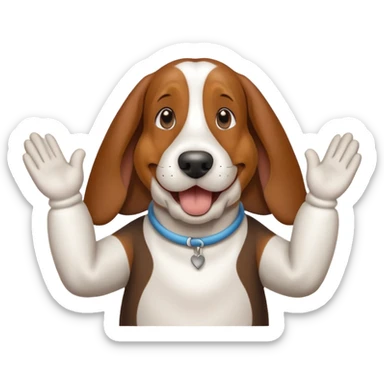 bassethound clapping with text say claps sticker