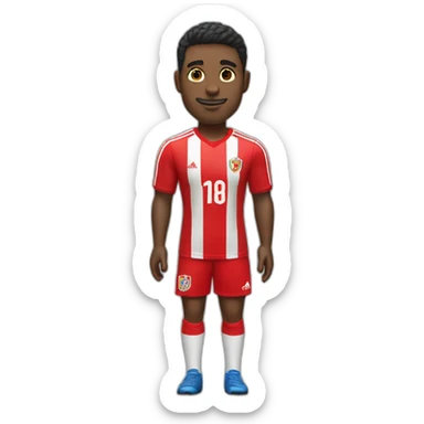 jogador de futebol camisa vermelha sticker