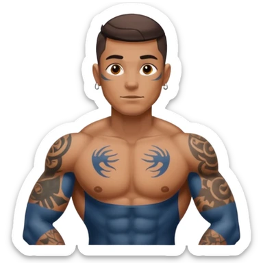 man have more tattoos on his completebody  sticker