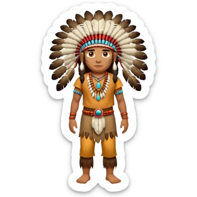 The full body of A native American Indian chief from the 1800s sticker