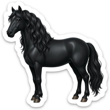 I want to create emoji of black horse which looks royal and shining sticker