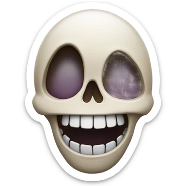 A skull laughing with a tear sticker