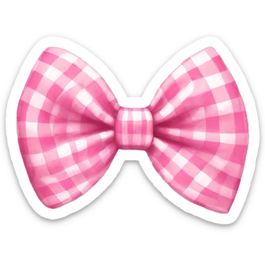 cute pink gingham bow sticker