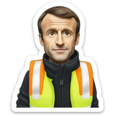 Emmanuel Macron manifeste avec les gilets jaunes sticker