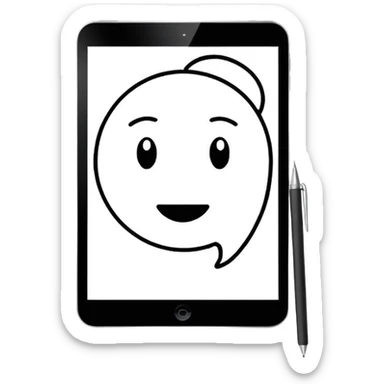 A digital pen drawing layouts on a tablet sticker