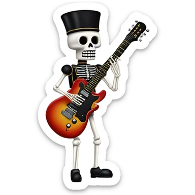 Nutcracker skeleton with electric guitar sticker