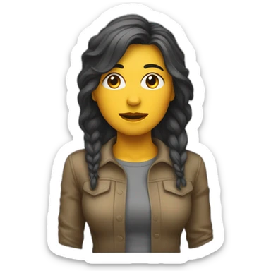 Femme a genou qui a mal a la gorge sticker