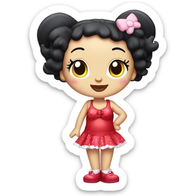 Betty boop dressed as hello kitty  sticker