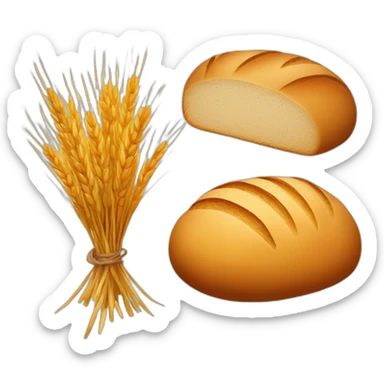 Bread, wheat and candle on a table sticker