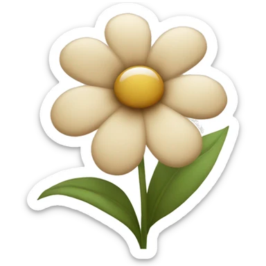 beige flower sticker