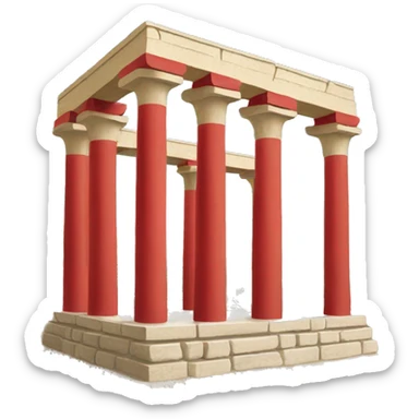 Knossos palace red columns sticker