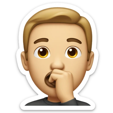 guy telling you to be quiet with finger in front of his mouth sticker