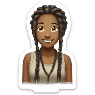 smiling girl with dreadlocks sticker