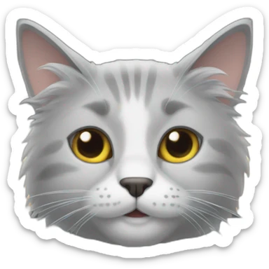 cat with long gray furr  rides in the car sticker