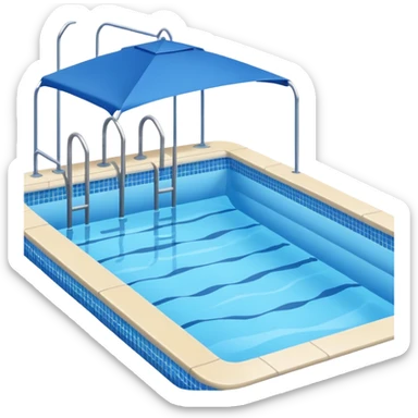 Swimming pool with lap lanes sticker