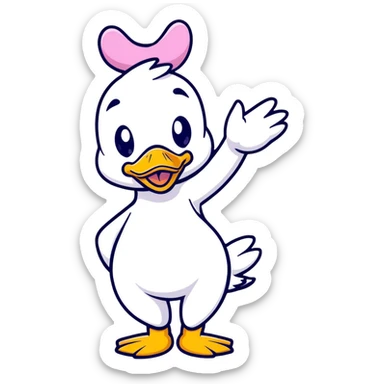 Daisy Duck from Disney waving sticker